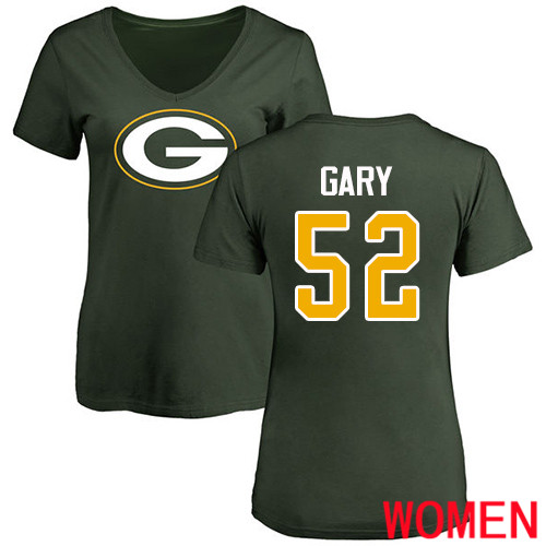 Green Bay Packers Green Women #52 Gary Rashan Name And Number Logo Nike NFL T Shirt